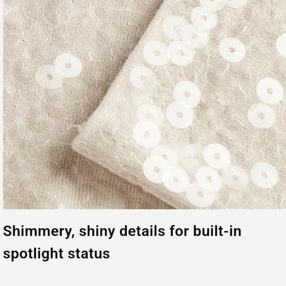 New Express Sequin Mock Neck Long Sleeve Tee Light Grey XS - Picture 5 of 13